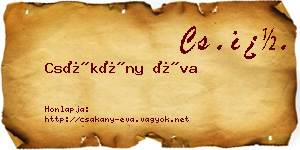 Csákány Éva névjegykártya