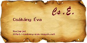 Csákány Éva névjegykártya